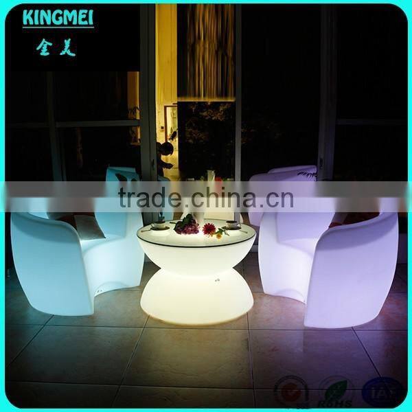 New rechargeable plastic led glowing furniture sofa with lithium battery & rgb lights