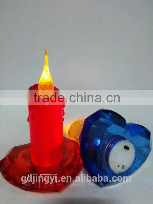 LED lighted acrylic heart shape base colorful candles decoraitons