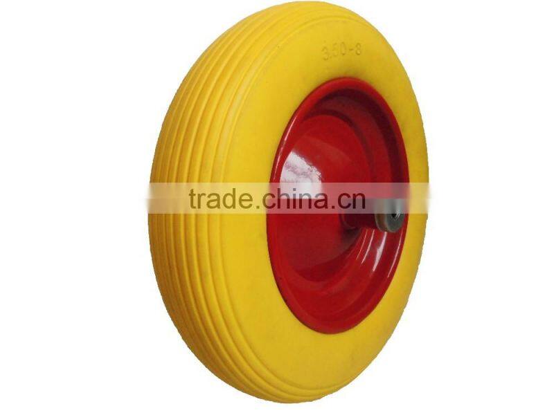flat free tire pu wheel 3.50-8 made in china