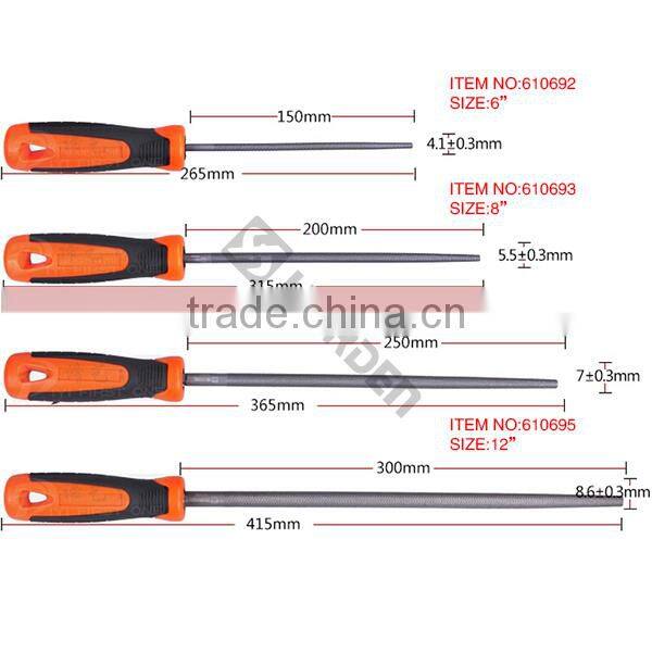 Professional Round Second Cut File With Soft Handle