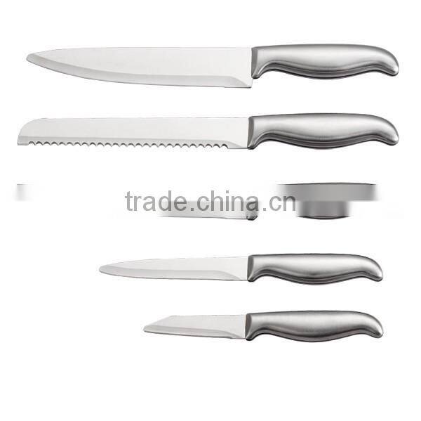 Full stainless steel kitchen knife set with Anti slip handle