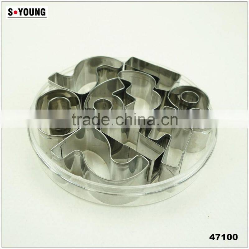 47100 9pcs number Shape Cake cookie cutter ,fondant cake decorating tools