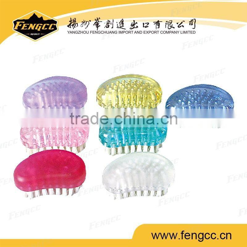High quality transparent plastic small handle cleaning bath brush