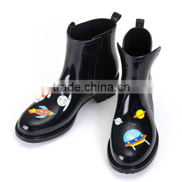 girls ankle low cut fashion rainboot unique design durable cheap rain shoes