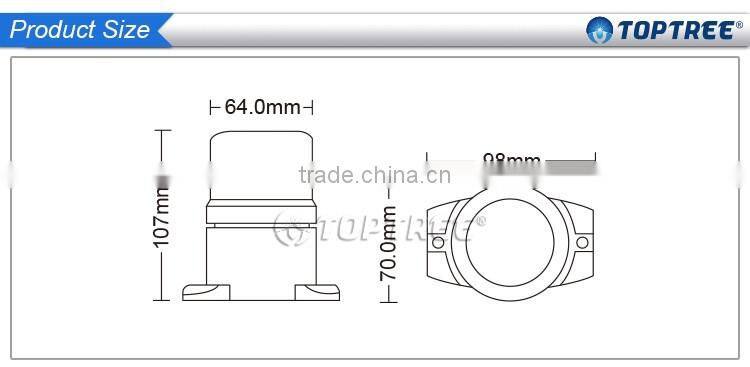 3W 40V Flash Led Warning Light M4 Crew Or Magnet Holder Road Hazard Warning Light