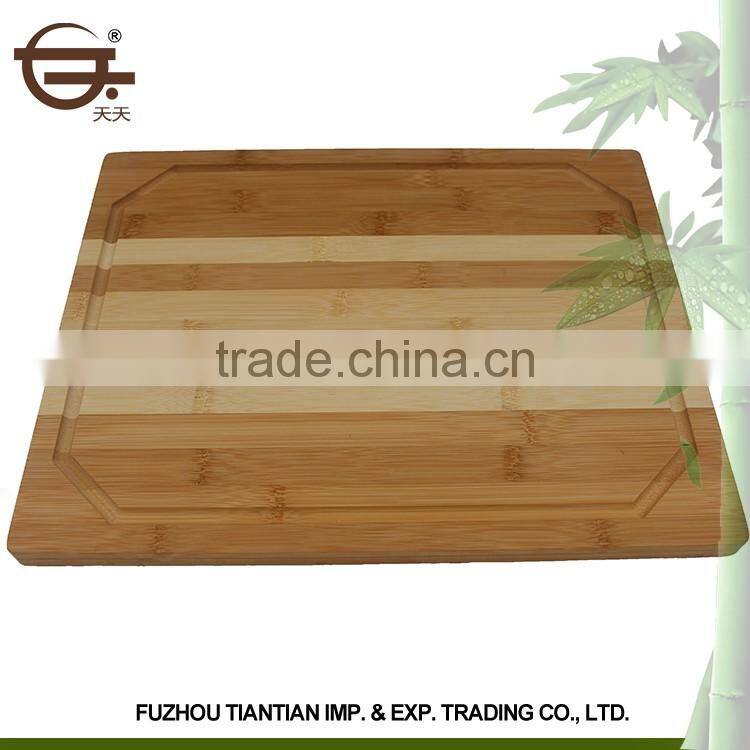 Direct square kitchen organic vegetable and fruit bamboo cutting board wholesale