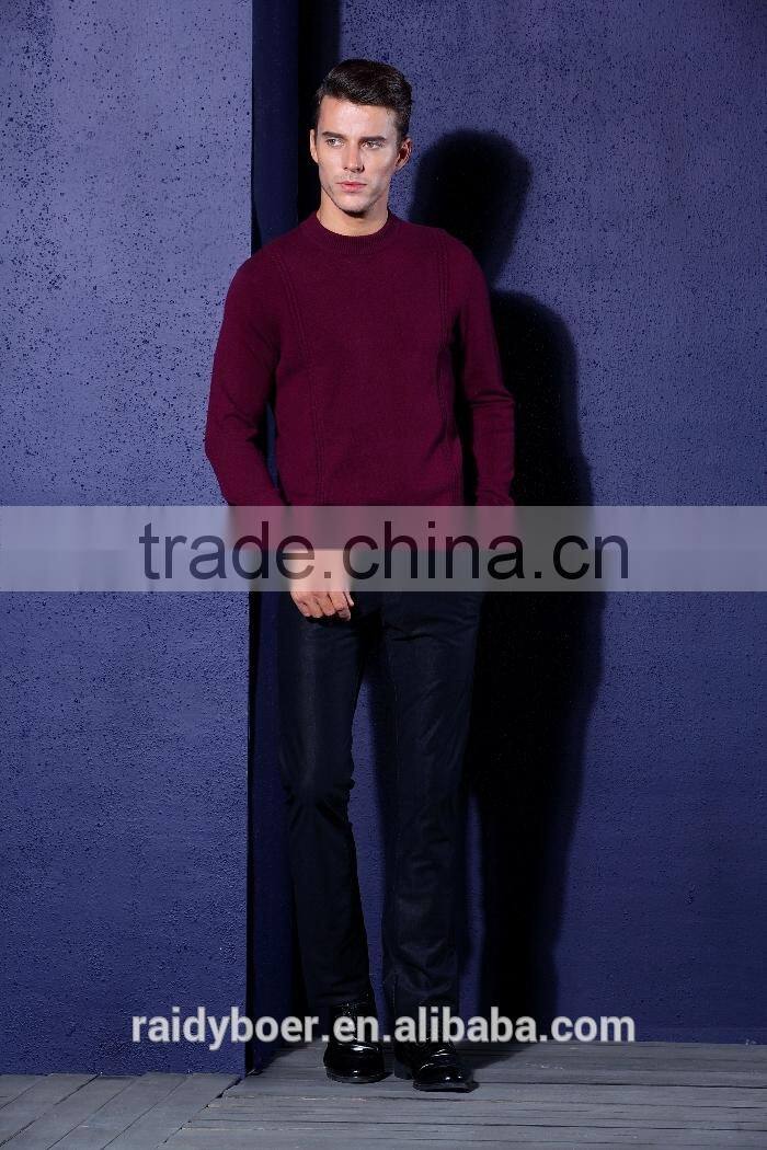 Raidy boer men's fine knit sweater with round neck