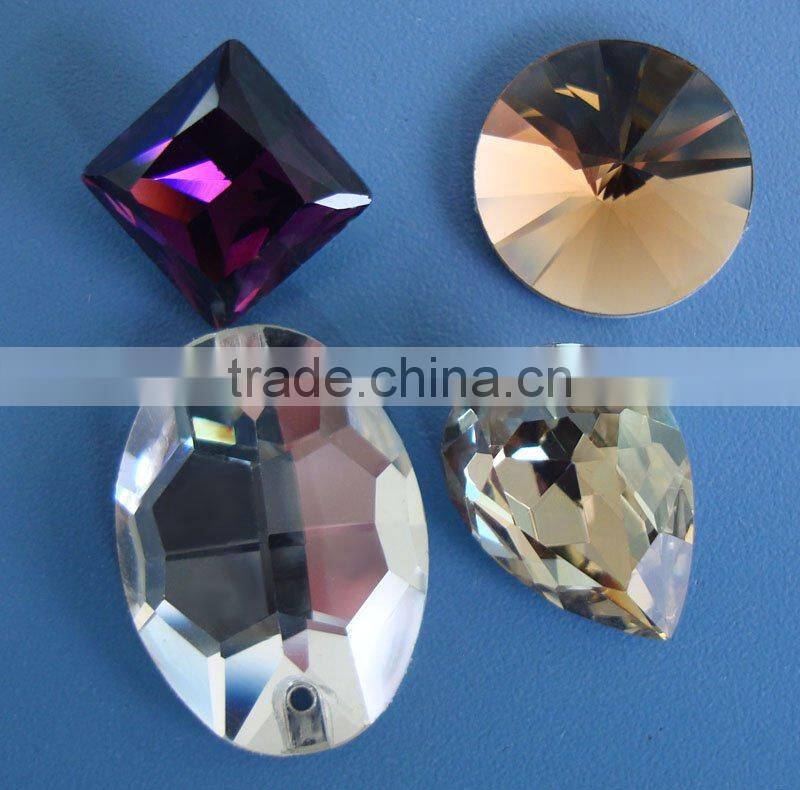 clothing or garment accessory crystal and galss bead