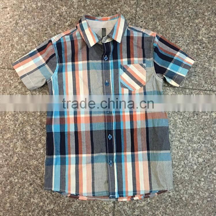 Kids boy stocklots checked short sleeve shirt