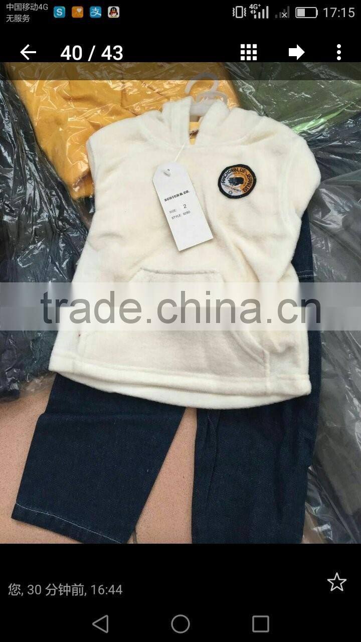 Latest design 3pcs children clothing set with long sleeve jacket spring children clothing set