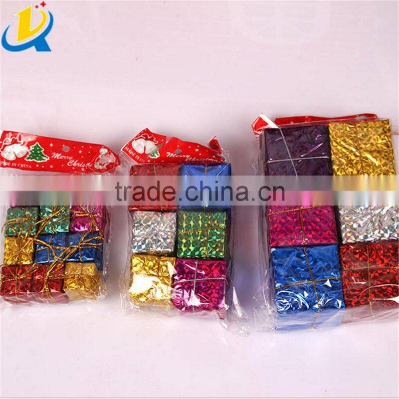 Newest colorful Christmas tree ornaments hanging small gift package