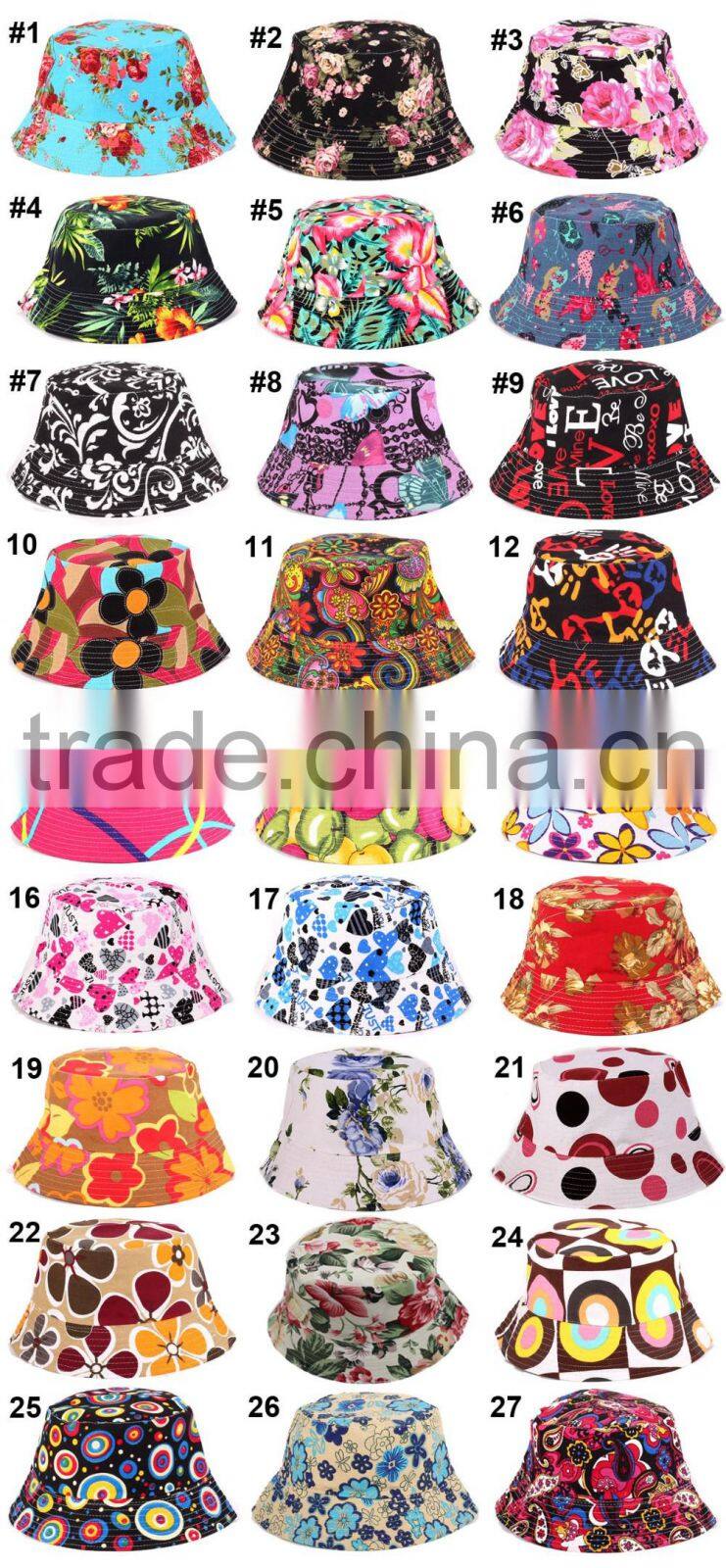 2016 burst models Ms. Floral sun hat sun hat fisherman cap anti-UV basin cap cap multi-color spot