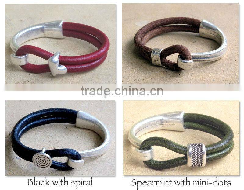 double wrap Leather bracelet, Leather Bangle for girls and boys, unisex leather bracelet