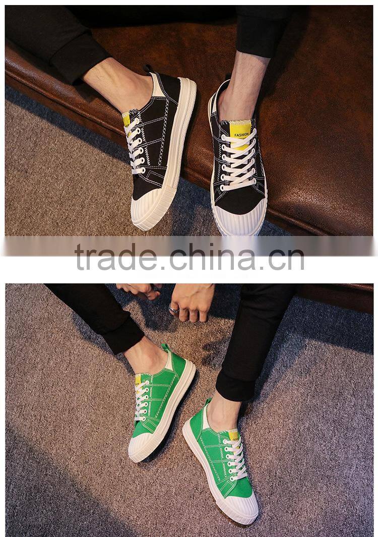 China wholesale cheap man flat walking canvas shoes