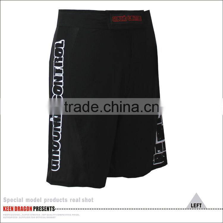 men's black boxing training shorts customized mma shorts