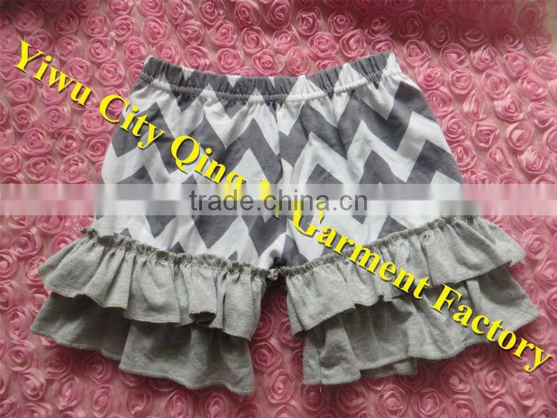 Funky Designs Toddler Girls Boutique Chevron Clothing Baby Persnickety Girls Cotton Black/White Zigzag Double Ruffle Pants