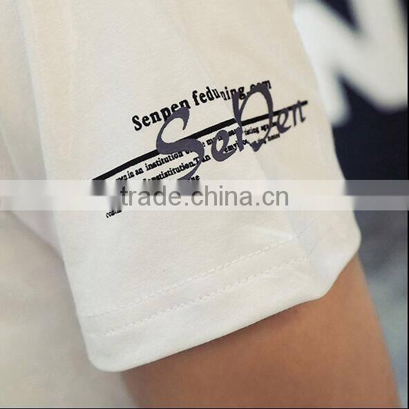 Summer men's T-shirt Short-sleeved summer wear round collar render unlined upper garment