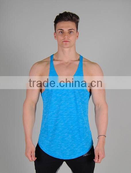 mens low cut stringer singlets vest with a scooped & lengthened body