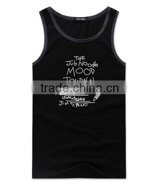 2017 New Fashion Design OEM Customized 3D Print Your Own Brand LogoSportswear 95%Cotton 5%Spandex Plain Gym Stringer Men Singlet