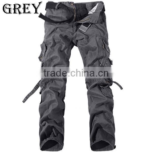 Hot sale economic unisex european style cargo work pants Plus Size Multi-pocket Overalls Trousers Men 6 Color (No Belt)