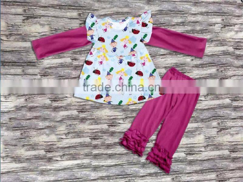 BY-G216 China supplier wholesale baby clothing girls wear summer child clothes in girls' clothing set