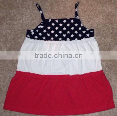 baby girls dresses Girls 4th of July dress Wholesale Baby Girls Summer Stripe Boutique July 4th Lastst Dress Cotton Pettidresses