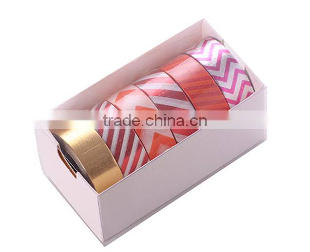 6 pure colors washi tape one set adhesive paper fringe pattern 1.5cm*10m