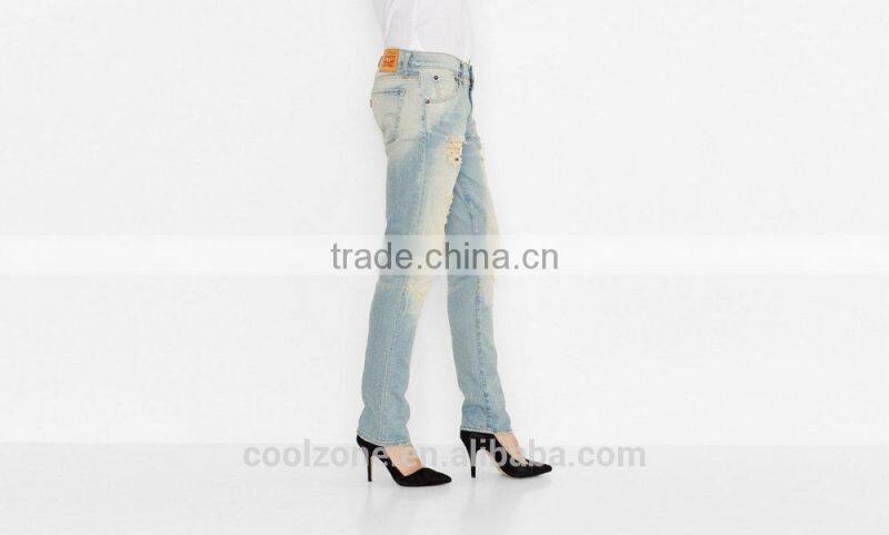 2015 new fashion popular women slim denim jean