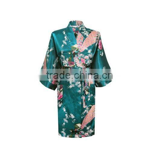 Silk japanese kimono Women Robe Gown Bathrobe Sleepwear SW013