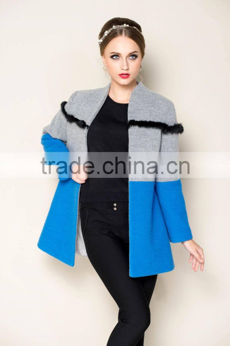 drop shipping service elegant designed winter trench coats women 2015 with decoration