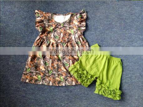 2017 wholesale wholesale kids boutique ruffle outfits bird girls pearl tunic clothing sets baby clothes