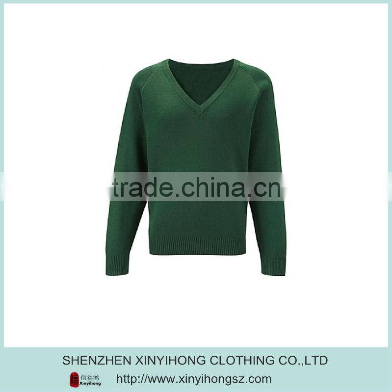 Green Color Raglan Sleeve Plus Size Ladies Sweaters Knitwear