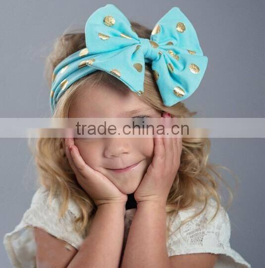 Gold dot printed kids headband, cotton fashion headband for kids