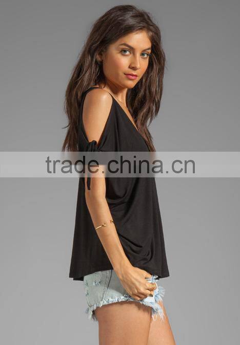 95% viscose 5% spandex arm tie top