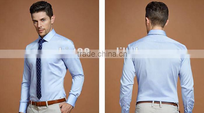 2017 Gentlemen style french cuff open-neck men dress shirt