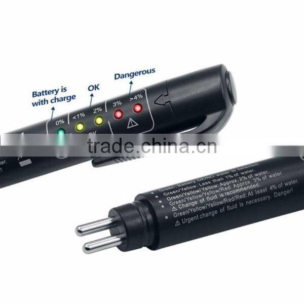 Full Tracking 2016 New Brake Fluid Lipuid Tester 5 LED Car Vehicle Automotive Test Oil Pen For DOT3, DOT4, DOT5 Free shipping