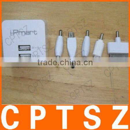 2USB wall charger pro for ipad,ipad2,New ipad,iphone,ipod&USB powered devices