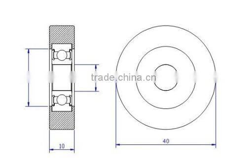 plastic sliding door roller bearing 6000zz
