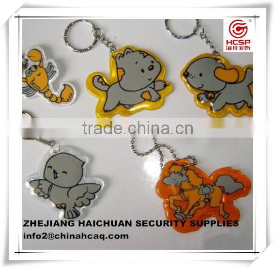lovely fluorescent yellow animal Reflective Keychain