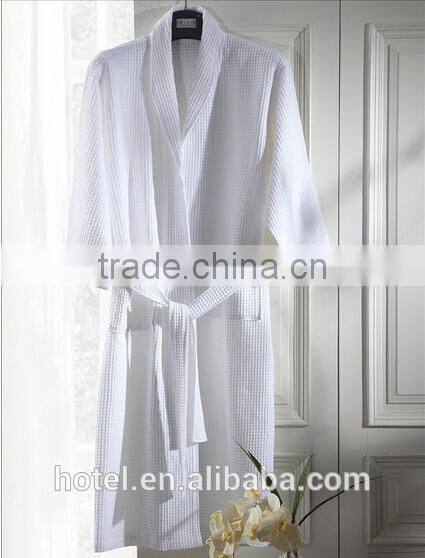 warm cotton robe,custom size weave waffle robe
