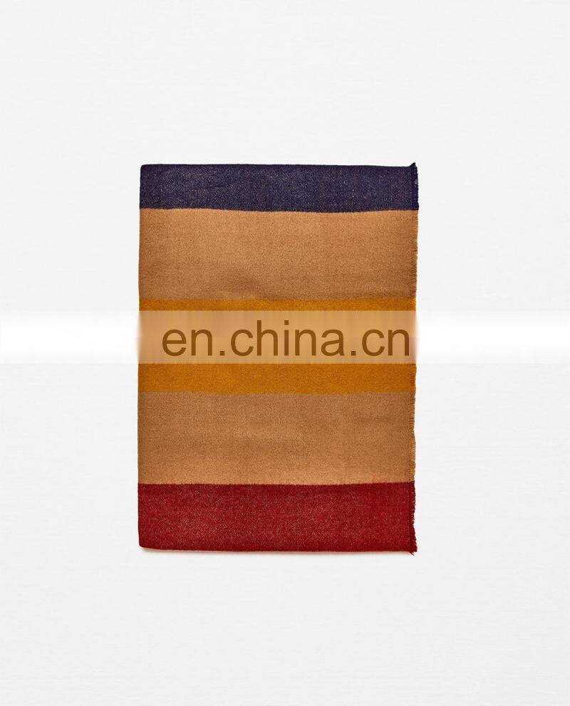 New Stripe Scarf Rainbow Acrylic Warm Long Scarf