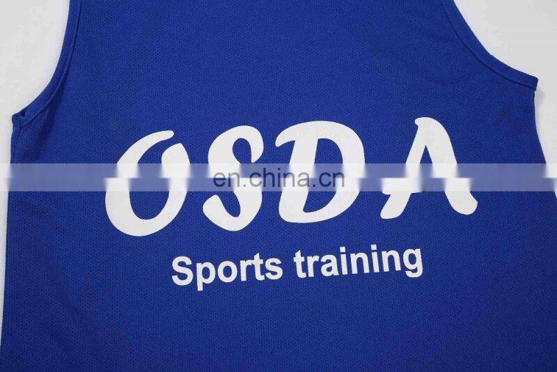 Mesh Vest Blue Sleeveless Printing Tank Top