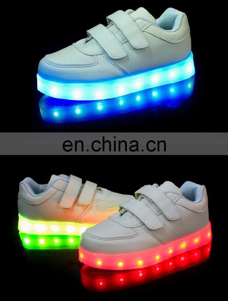 Factory wholesale Led USB charge shoes Children kids casual shoes Led sneakers for boys girls