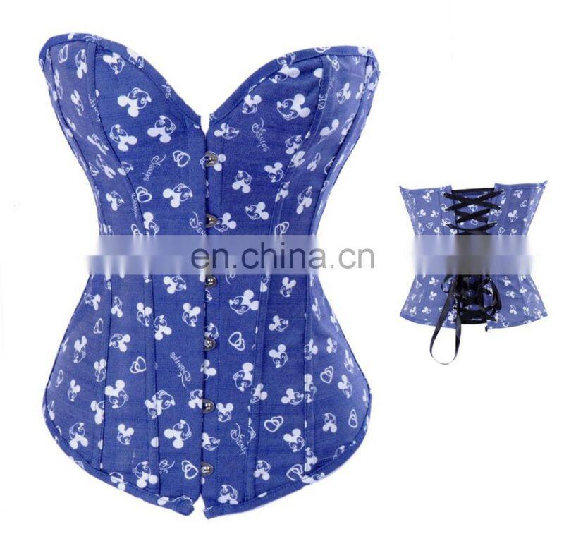 cute Mickey printrd corset Jeans Corset for women