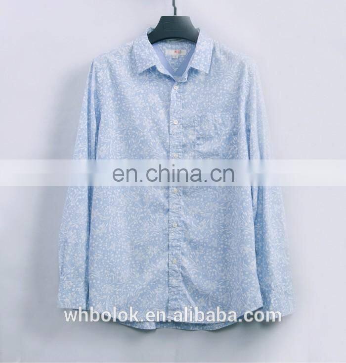 OEM Hawaiian shirts mens cotton print design long sleeve shirts