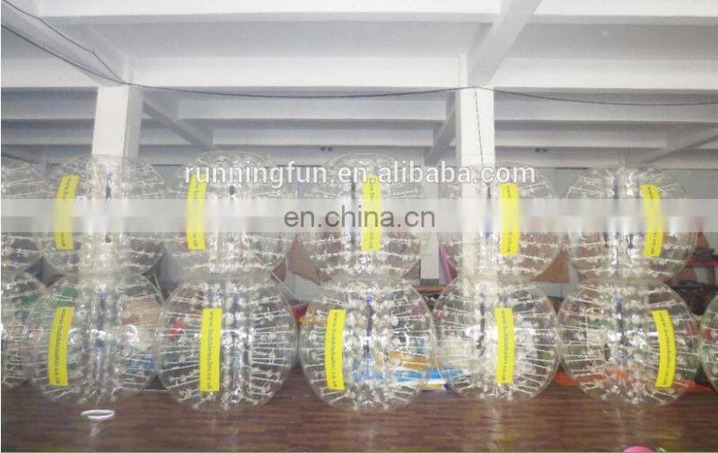 Factory price CE TPU/PVC jugar bumper ball bubble football,bounce ball