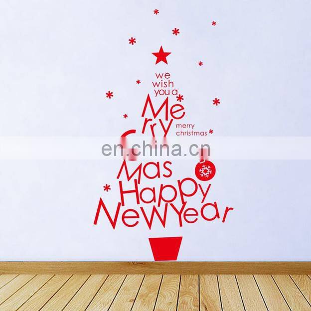 2017 new Christmas decoration wall sticker ,Merry Christmas tree wall sticker removable wall stickers
