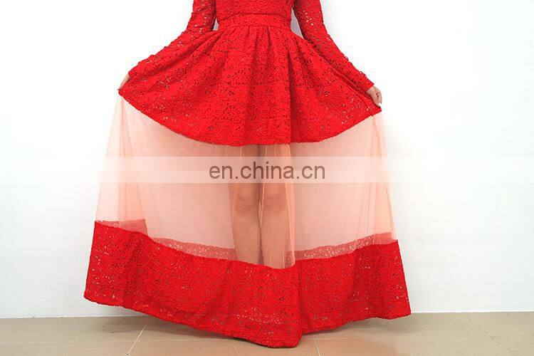 Lace skirt design princess style long dress Gauze Evening Dresses