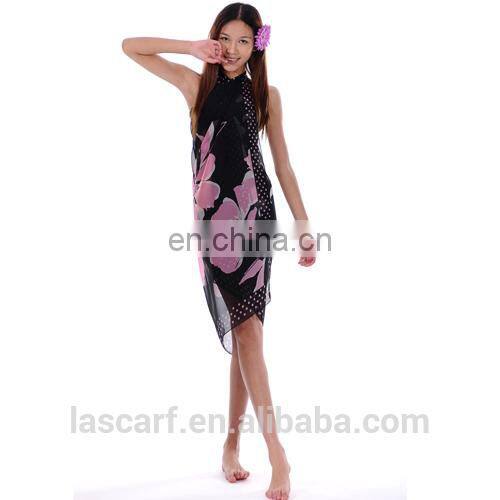 100%polyester silk screen printed beach dress