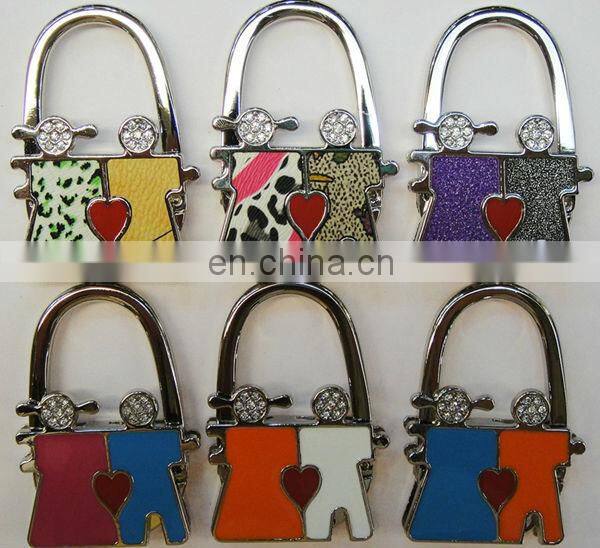 Promotional bag accessory with handbag shape foldable bag hanger